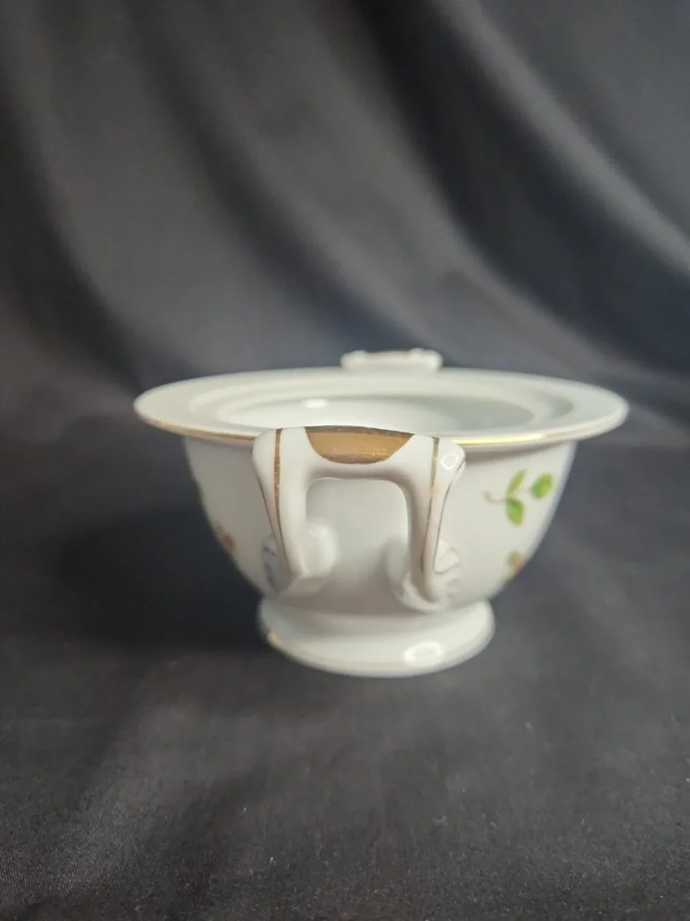 Vintage Lynmore China Sugar Bowl Golden Rose Pattern No Lid 2 Handle